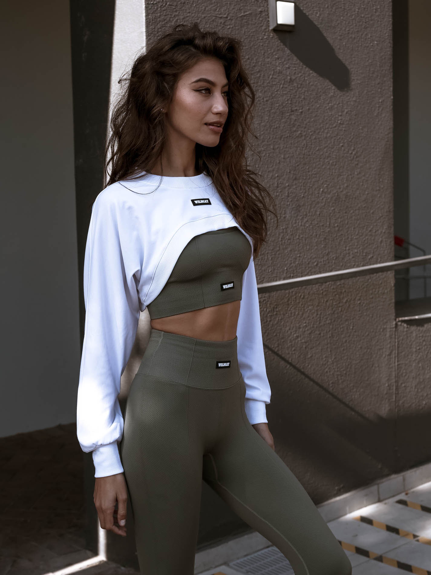 ALESSIA Terry Knit Pullover Shrug - White