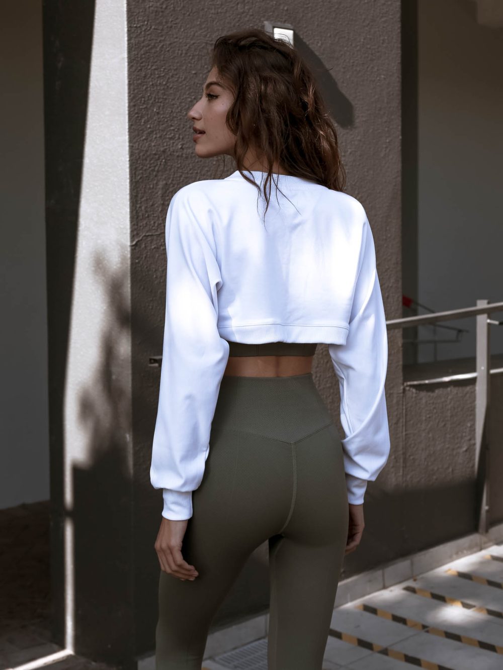 ALESSIA Terry Knit Pullover Shrug - White - Image 8
