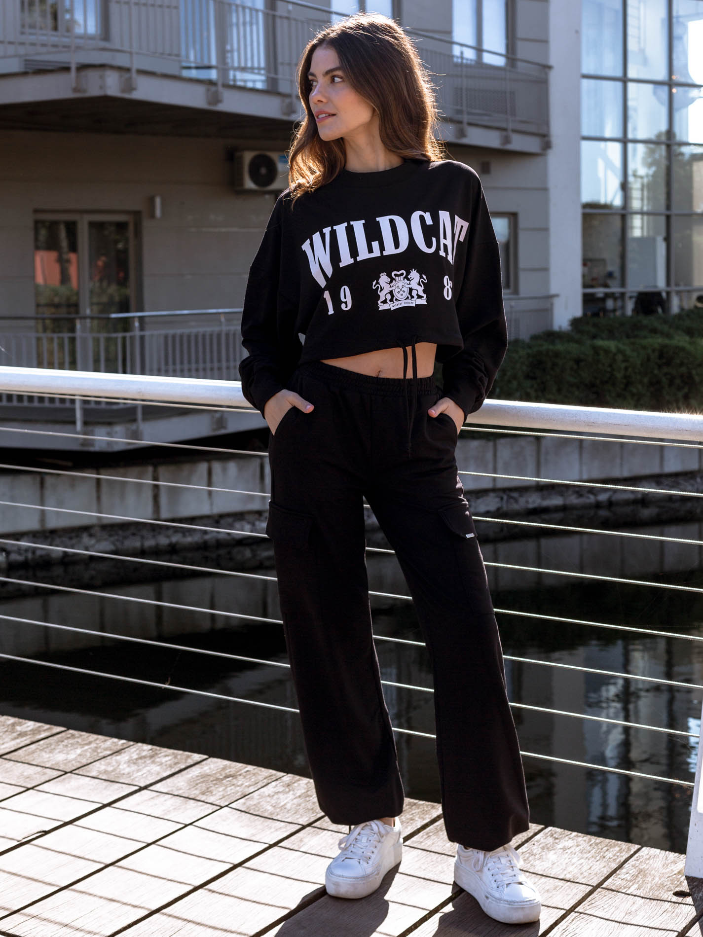 WILDCAT Terry Knit Cargo Joggers - Black