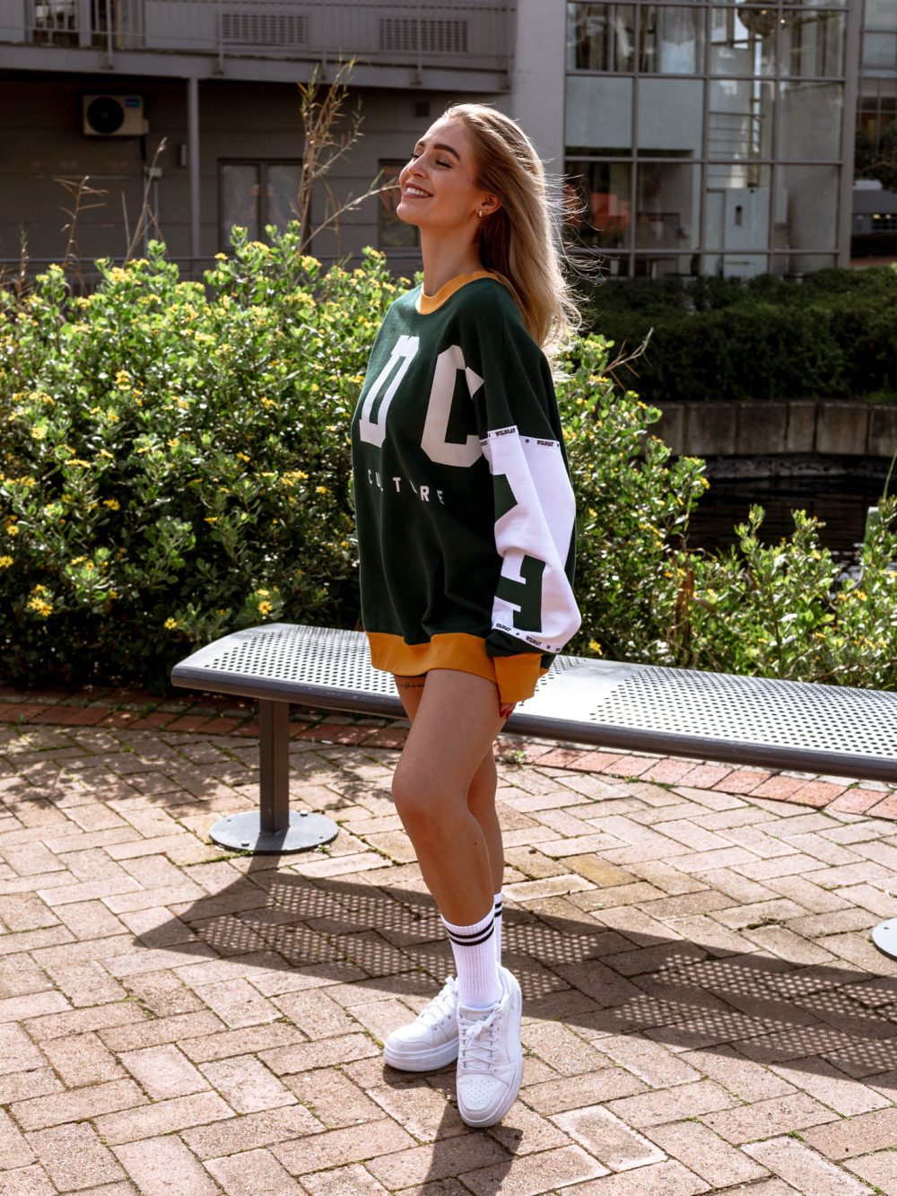 WILDCAT - FIT CULTURE Oversized Fleece Sweatshirt - Green n' Gold - Image 5